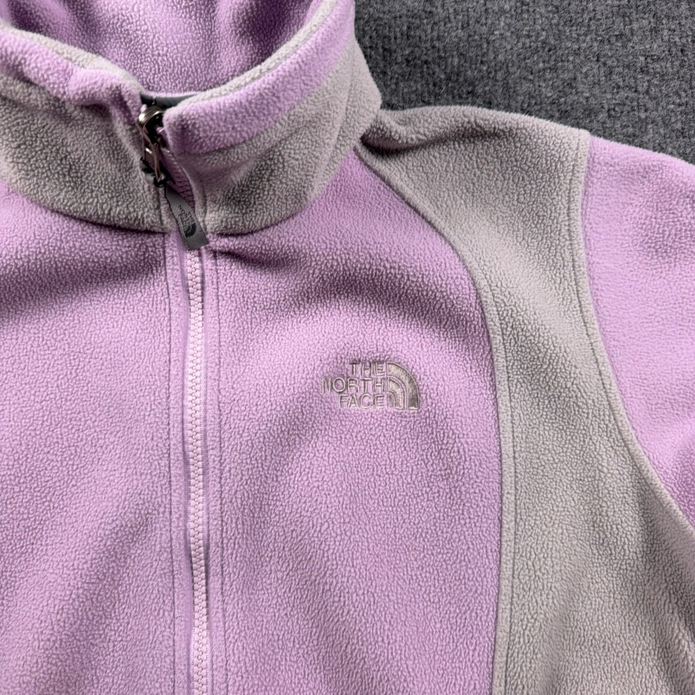The North Face Fleece Jacket Womens Medium Purple Grey Full Zip Outdoor Layer - Picture 2 of 11